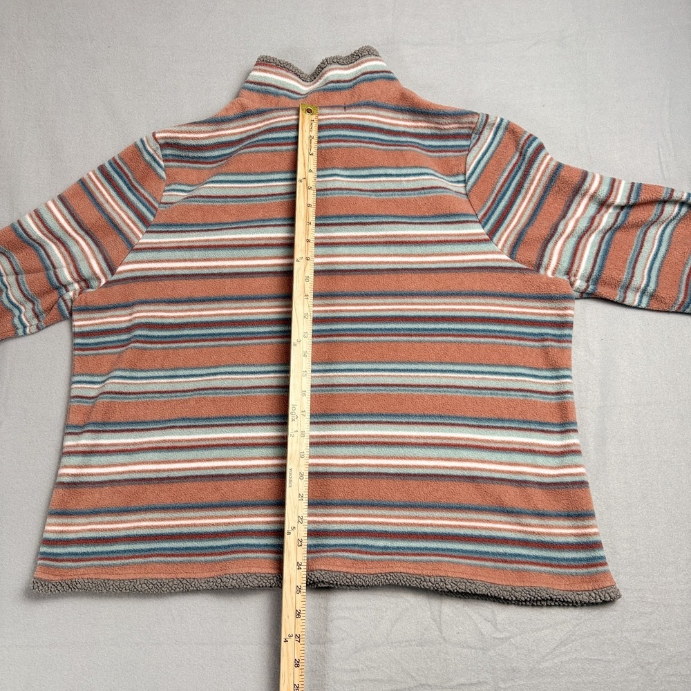 Women's Fleece 1/4 Zip Pullover Shirt Earth Tone Stripes 2XL by North River EUC - Picture 15 of 15